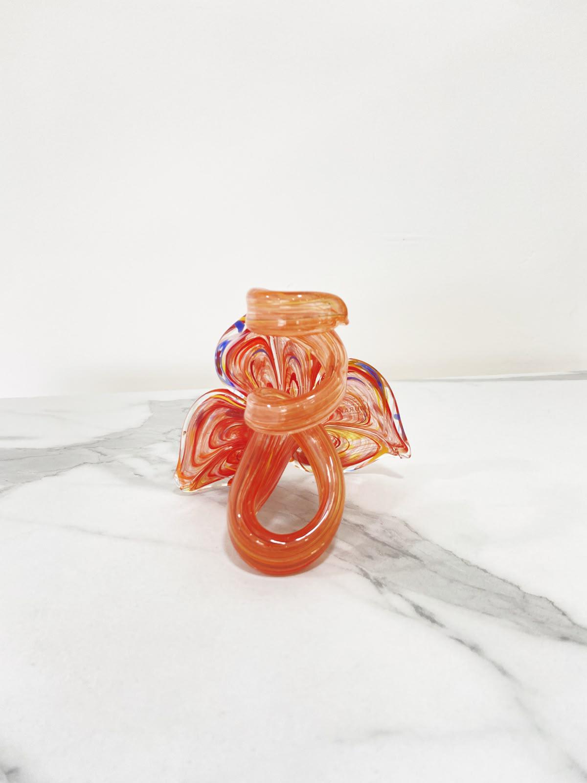 Murano Glass Flower Candle Holder | Certified Murano Glass | Made in Italy | Handmade | Collection 3 petali