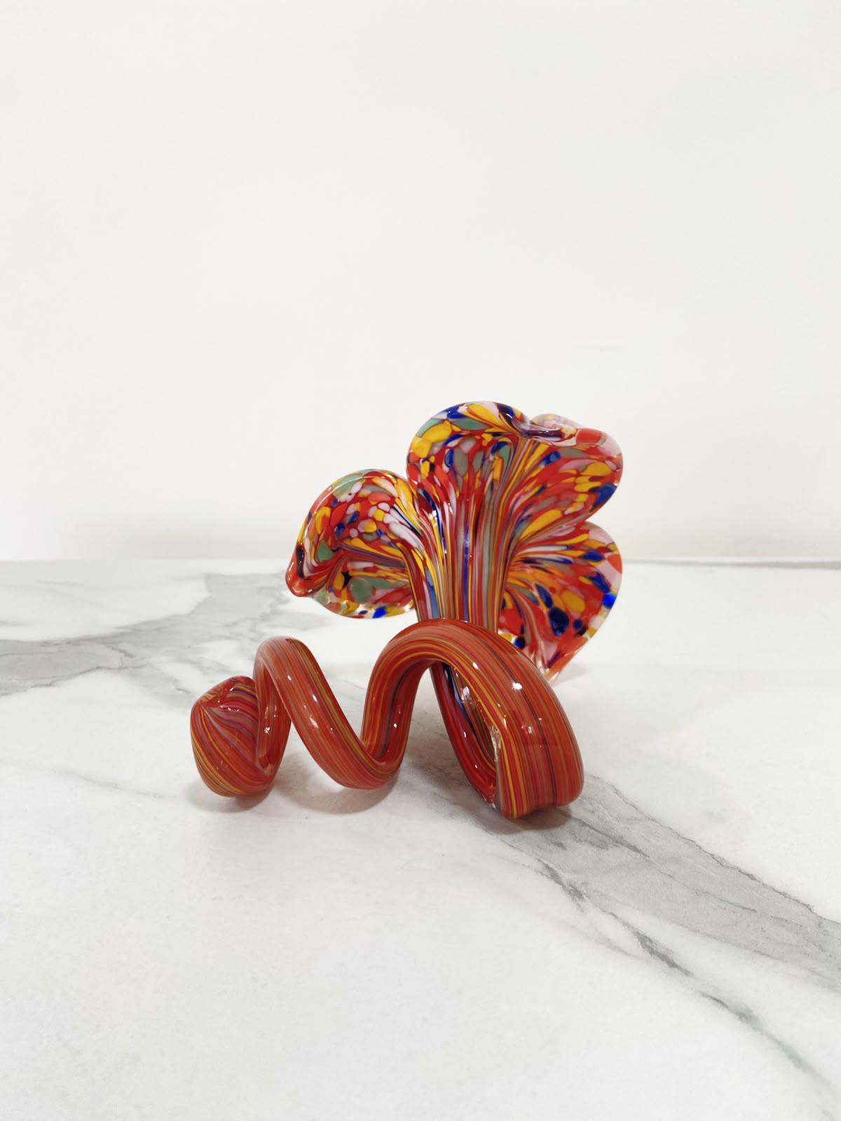 Murano Glass Flower Candle Holder | Certified Murano Glass | Made in Italy | Handmade | Collection 3 petali