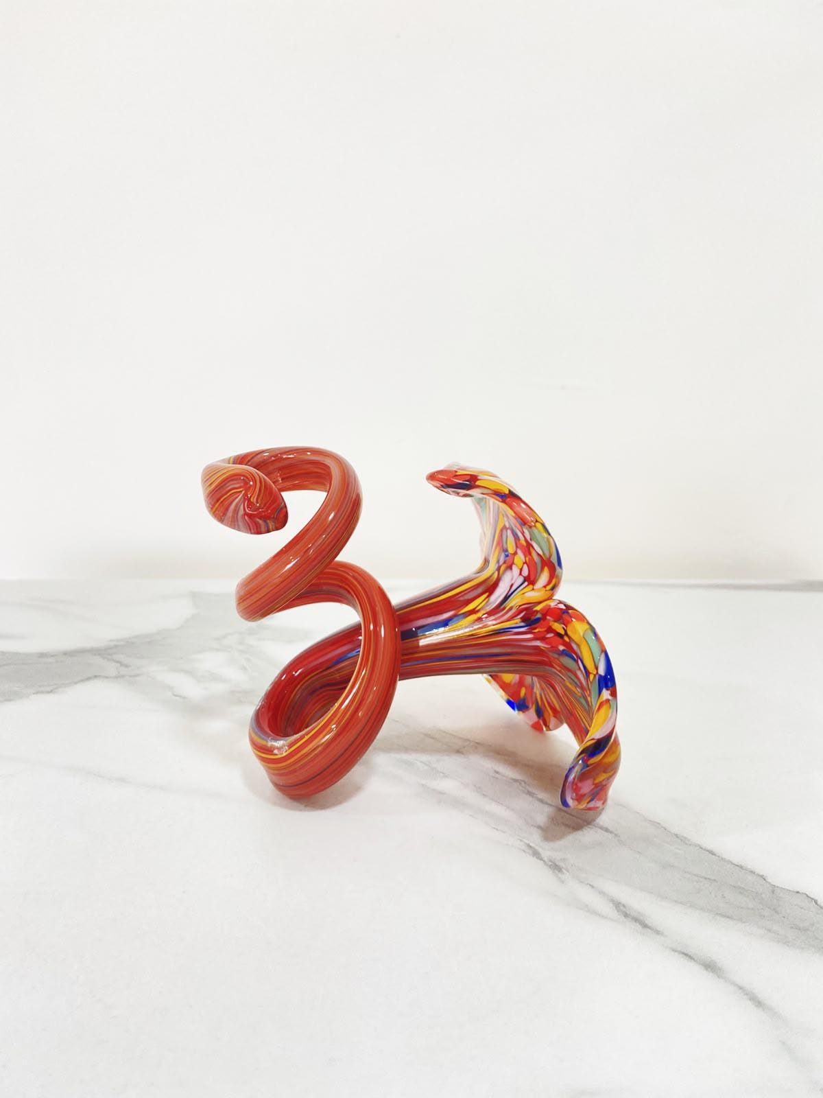 Murano Glass Flower Candle Holder | Certified Murano Glass | Made in Italy | Handmade | Collection 3 petali