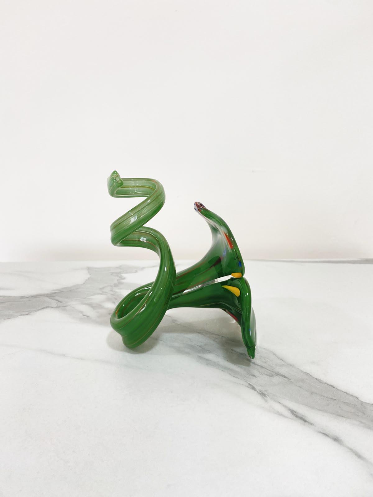 Murano Glass Flower Candle Holder | Certified Murano Glass | Made in Italy | Handmade | Collection 3 petali