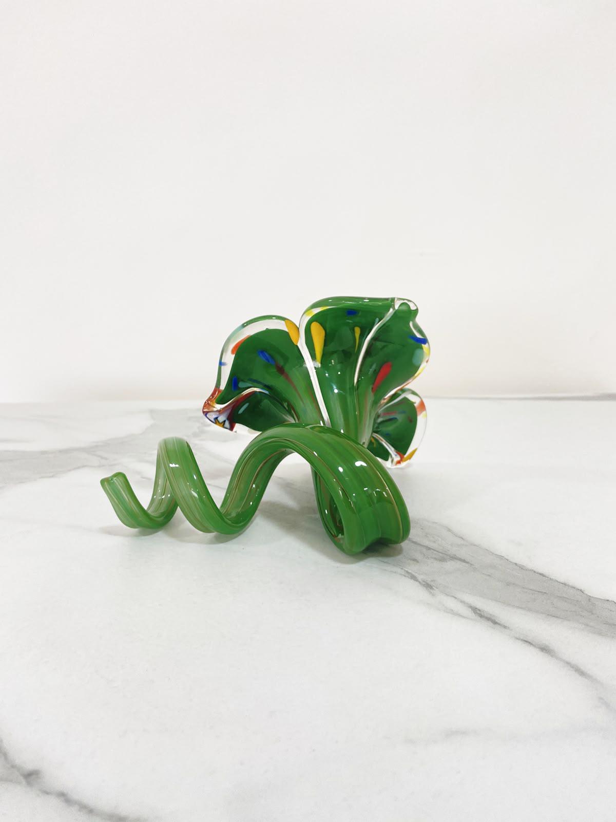Murano Glass Flower Candle Holder | Certified Murano Glass | Made in Italy | Handmade | Collection 3 petali