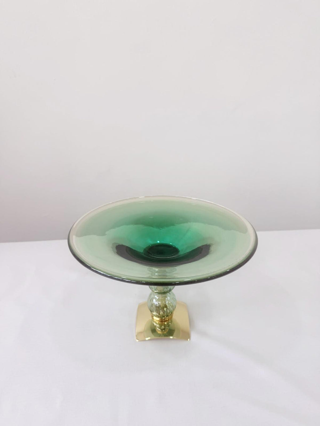 Murano Glass Centerpiece | Certified Murano Glass | Made in Italy | Table Decoration | Collection Pasta di Vetro Verde con base