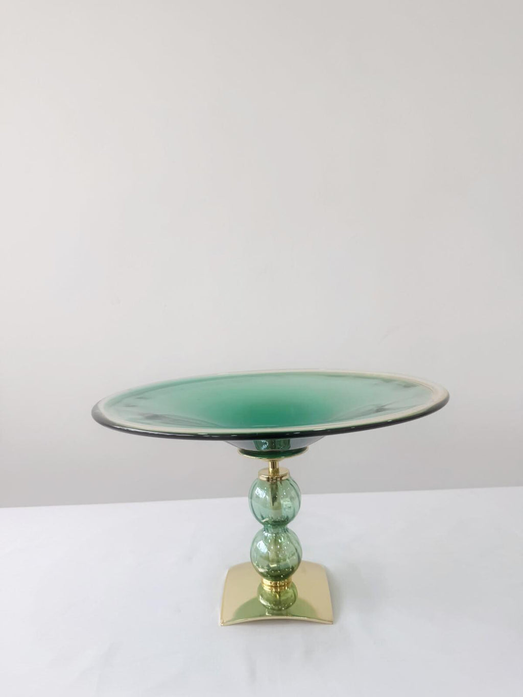Murano Glass Centerpiece | Certified Murano Glass | Made in Italy | Table Decoration | Collection Pasta di Vetro Verde con base