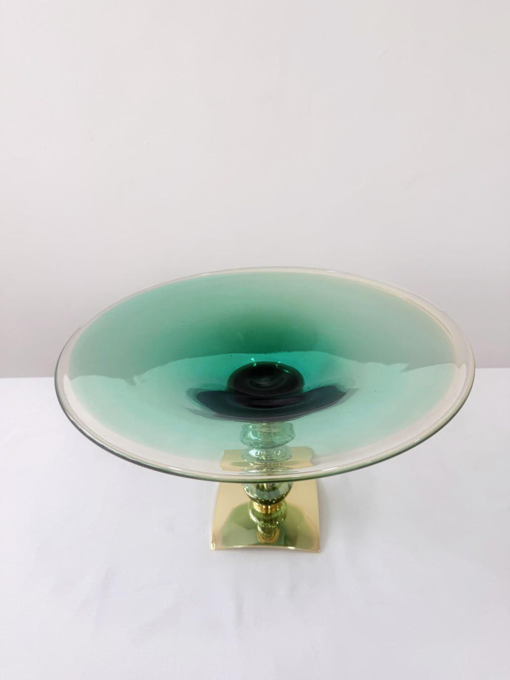 Murano Glass Centerpiece | Certified Murano Glass | Made in Italy | Table Decoration | Collection Pasta di Vetro Verde con base