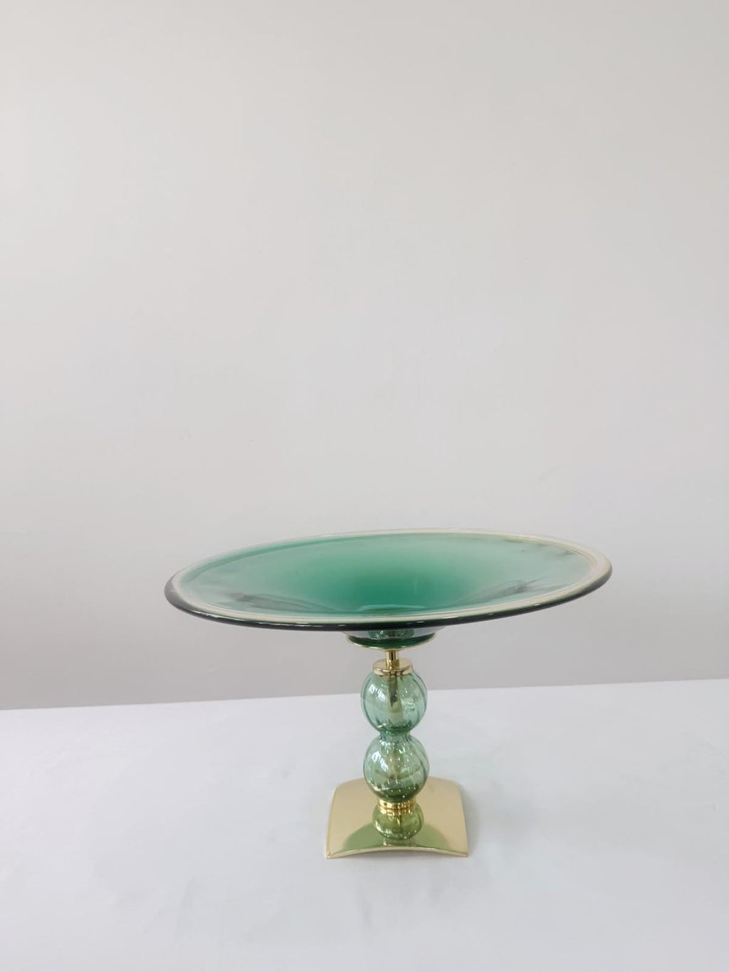 Murano Glass Centerpiece | Certified Murano Glass | Made in Italy | Table Decoration | Collection Pasta di Vetro Verde con base