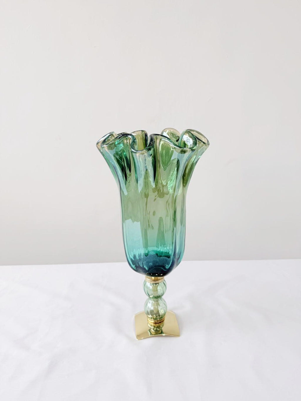 Murano Glass Vase | Certified Murano Glass | Made in Italy | Decorative Vase | Collection Pasta di Vetro Verde con base
