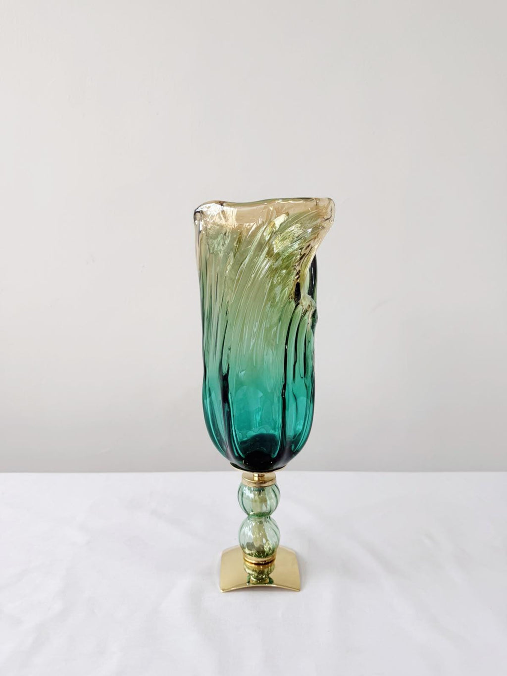 Murano Glass Vase | Certified Murano Glass | Made in Italy | Decorative Vase | Collection Pasta di Vetro Verde con base