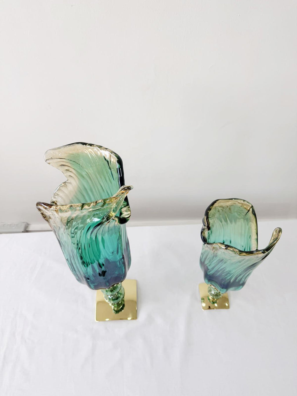 Murano Glass Vase | Certified Murano Glass | Made in Italy | Decorative Vase | Collection Pasta di Vetro Verde con base