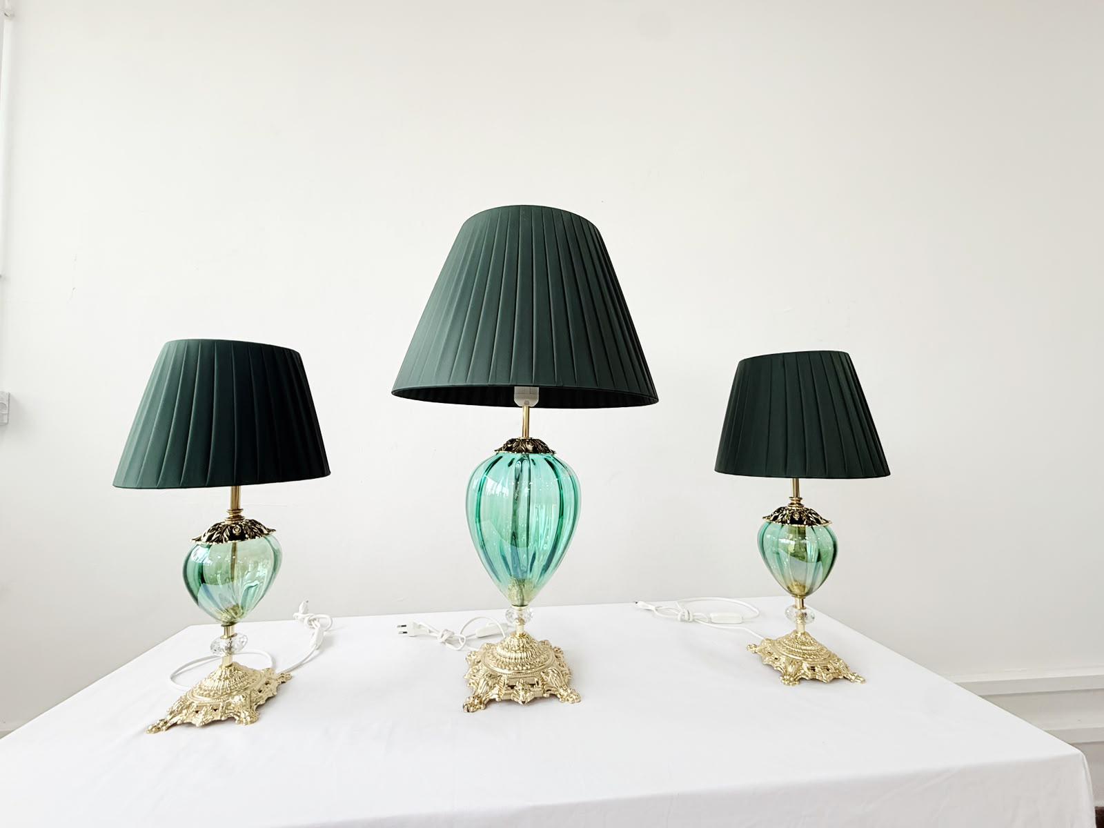 Murano Glass Table Lamp | Certified Murano Glass | Made in Italy | Decorative Lamp | Collection Pasta di Vetro Verde Goccia