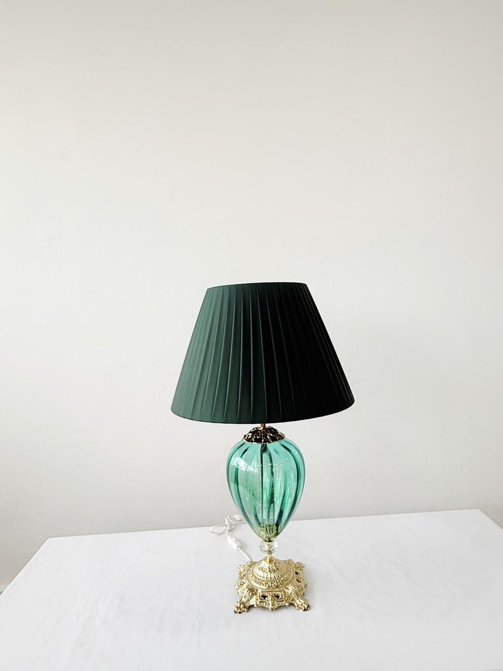 Murano Glass Table Lamp | Certified Murano Glass | Made in Italy | Decorative Lamp | Collection Pasta di Vetro Verde Goccia