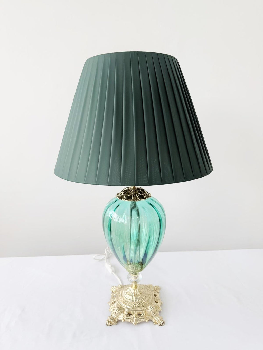 Murano Glass Table Lamp | Certified Murano Glass | Made in Italy | Decorative Lamp | Collection Pasta di Vetro Verde Goccia