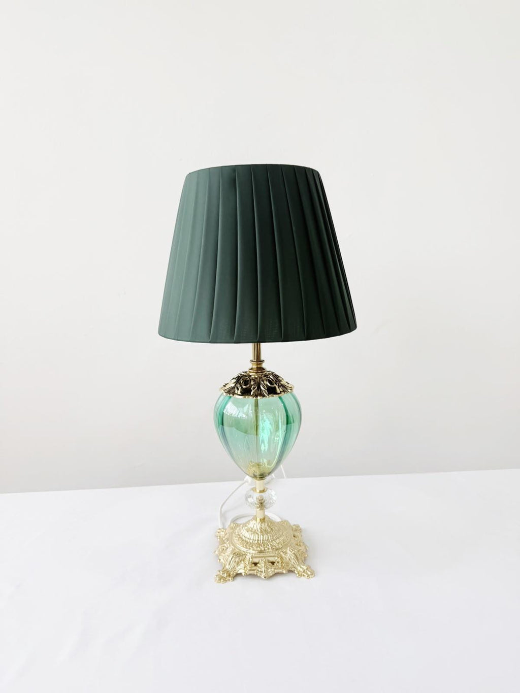 Murano Glass Table Lamp | Certified Murano Glass | Made in Italy | Decorative Lamp | Collection Pasta di Vetro Verde Goccia