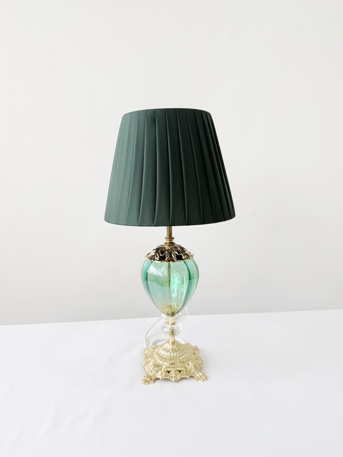 Murano Glass Table Lamp | Certified Murano Glass | Made in Italy | Decorative Lamp | Collection Pasta di Vetro Verde Goccia