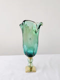 Murano Glass Vase | Certified Murano Glass | Made in Italy | Decorative Vase | Collection Pasta di Vetro Verde con base