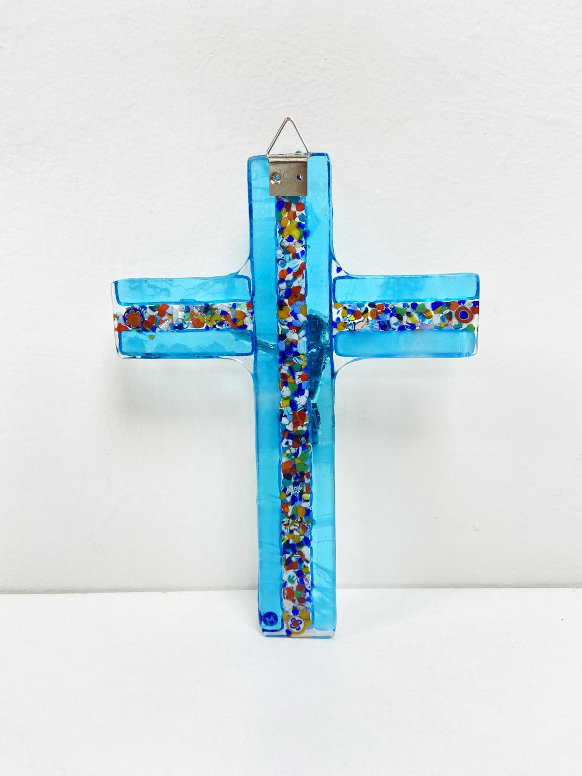 Murano Glass Crucifix | Catholic Cross | Made in Italy | Certified Murano Glass