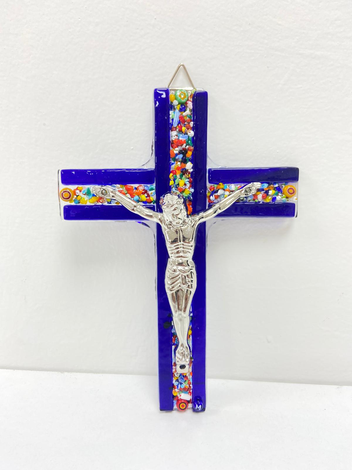Murano Glass Crucifix | Catholic Cross | Made in Italy | Certified Murano Glass