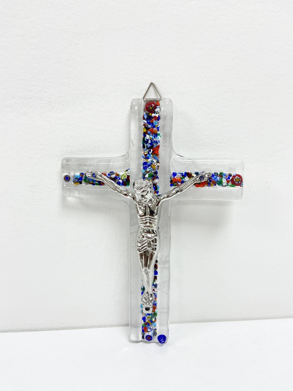 Murano Glass Crucifix | Catholic Cross | Made in Italy | Certified Murano Glass