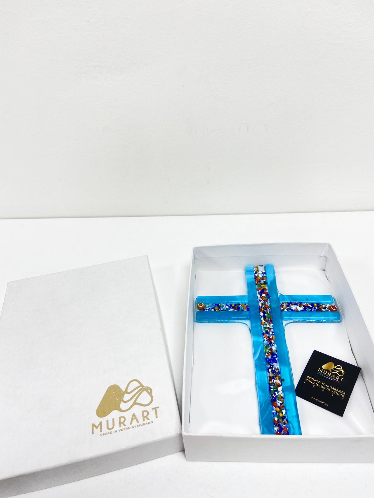 Murano Glass Crucifix | Catholic Cross | Made in Italy | Certified Murano Glass
