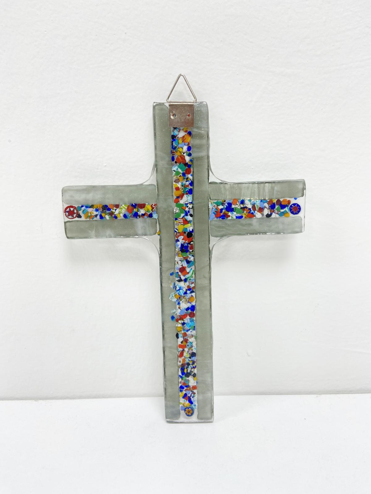 Murano Glass Crucifix | Catholic Cross | Made in Italy | Certified Murano Glass