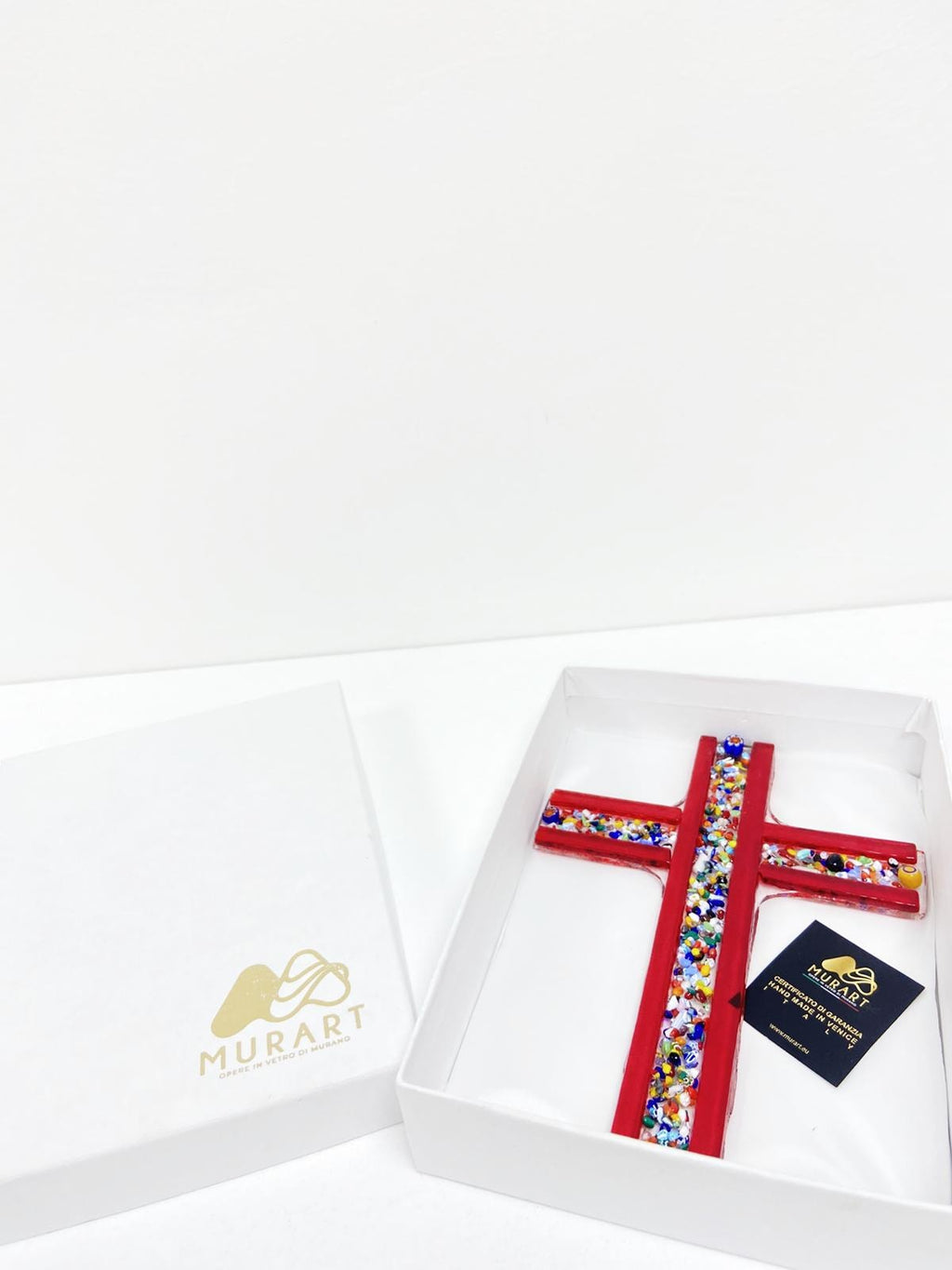 Murano Glass Crucifix | Catholic Cross | Made in Italy | Certified Murano Glass