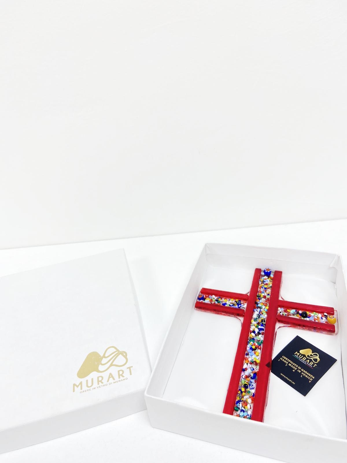 Murano Glass Crucifix | Catholic Cross | Made in Italy | Certified Murano Glass