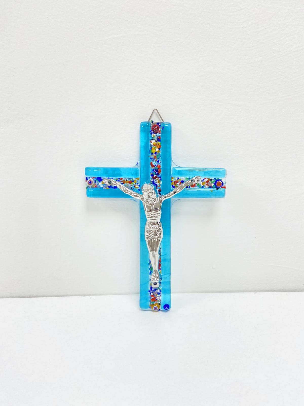 Murano Glass Crucifix | Catholic Cross | Made in Italy | Certified Murano Glass