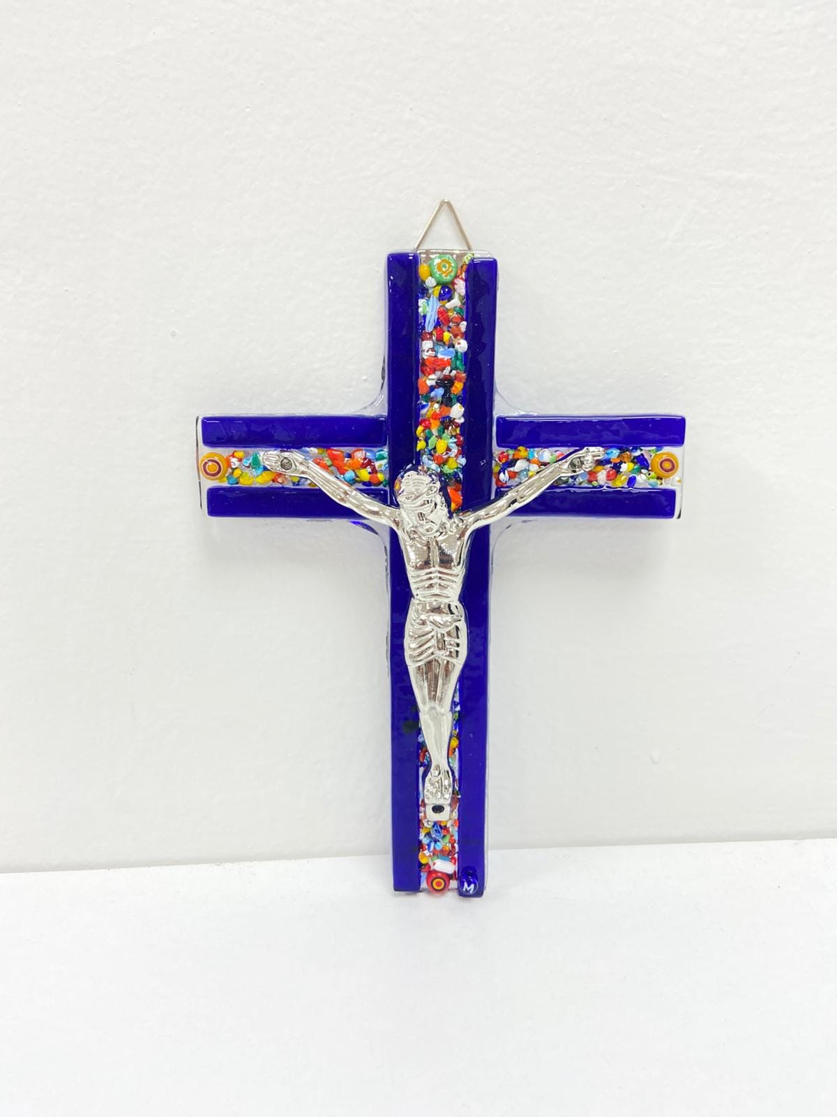 Murano Glass Crucifix | Catholic Cross | Made in Italy | Certified Murano Glass
