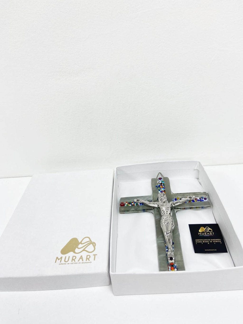 Murano Glass Crucifix | Catholic Cross | Made in Italy | Certified Murano Glass