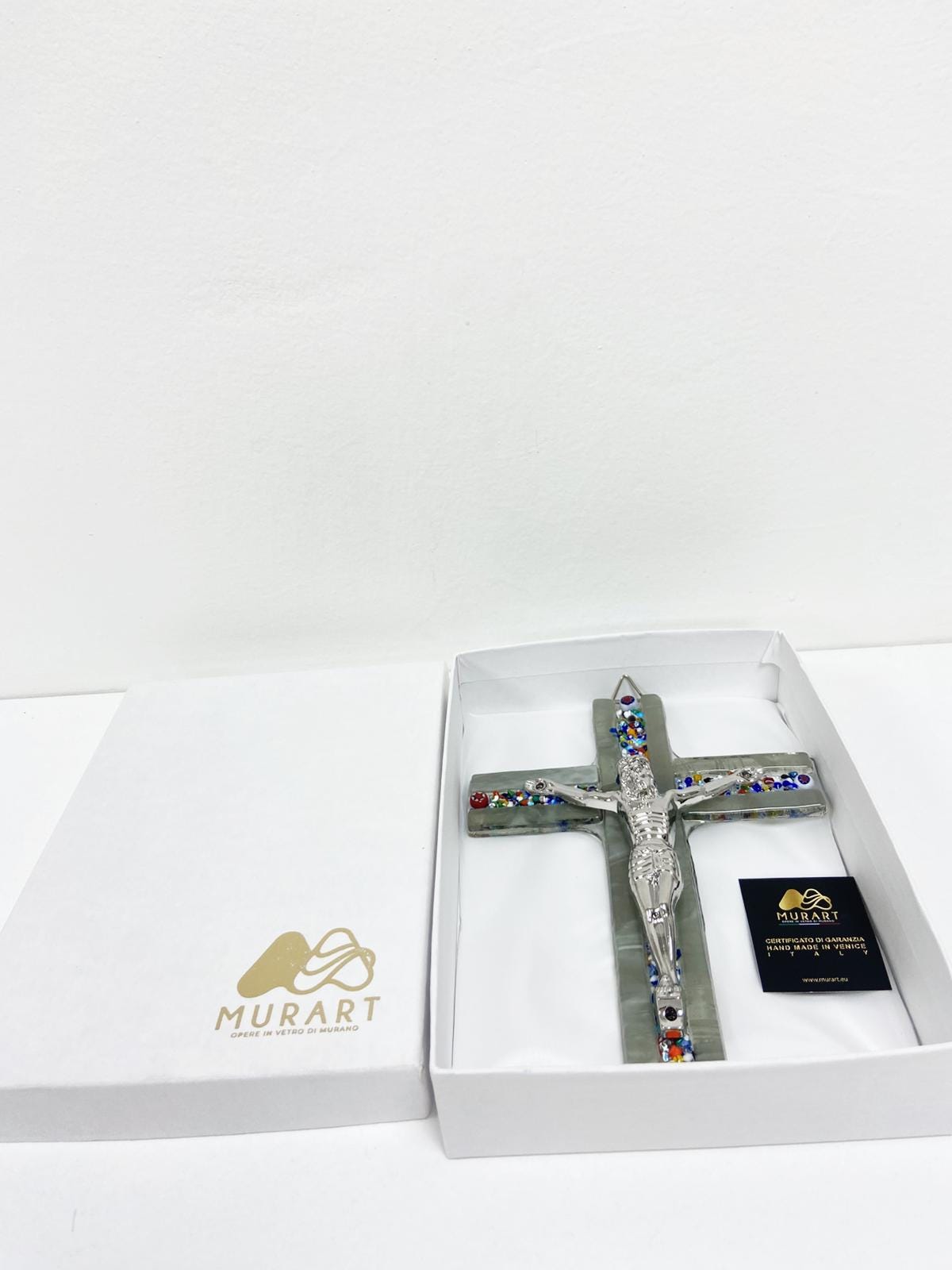 Murano Glass Crucifix | Catholic Cross | Made in Italy | Certified Murano Glass