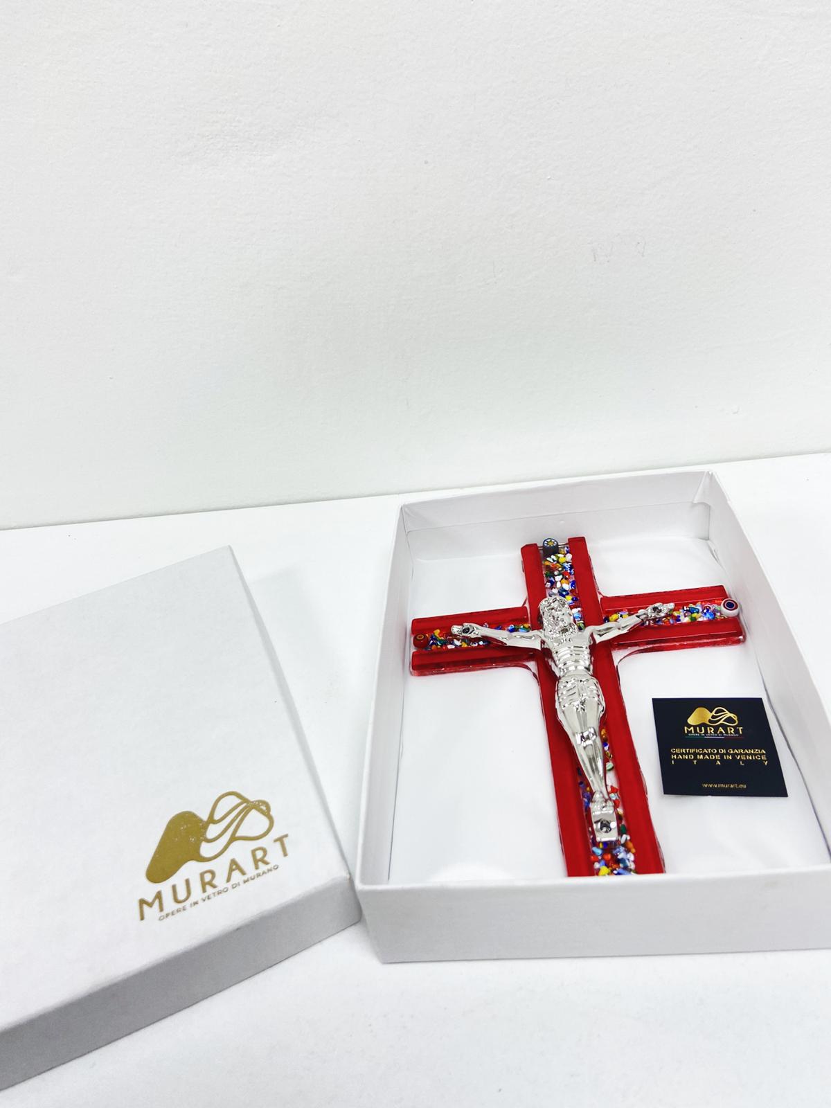 Murano Glass Crucifix | Catholic Cross | Made in Italy | Certified Murano Glass