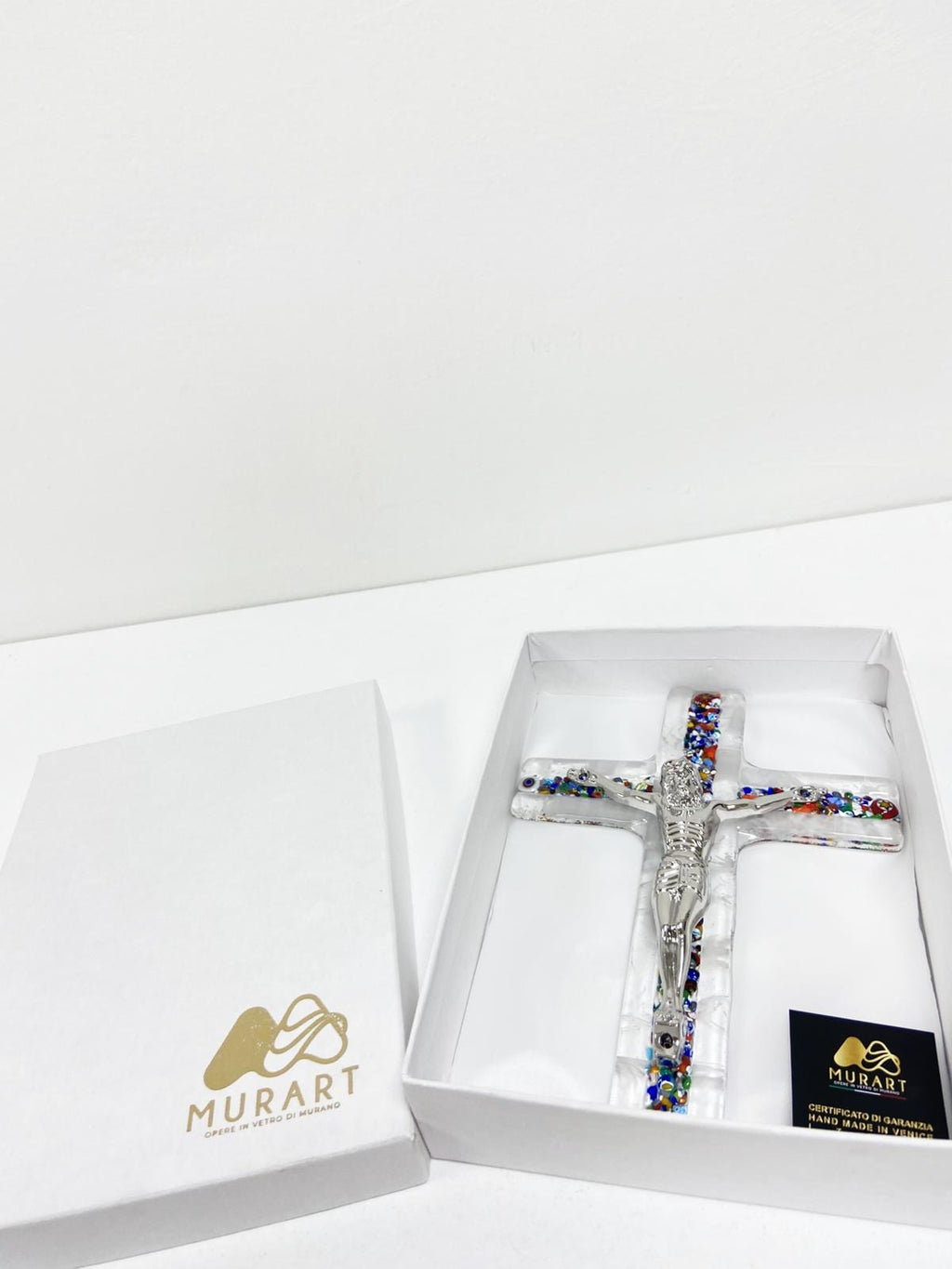 Murano Glass Crucifix | Catholic Cross | Made in Italy | Certified Murano Glass