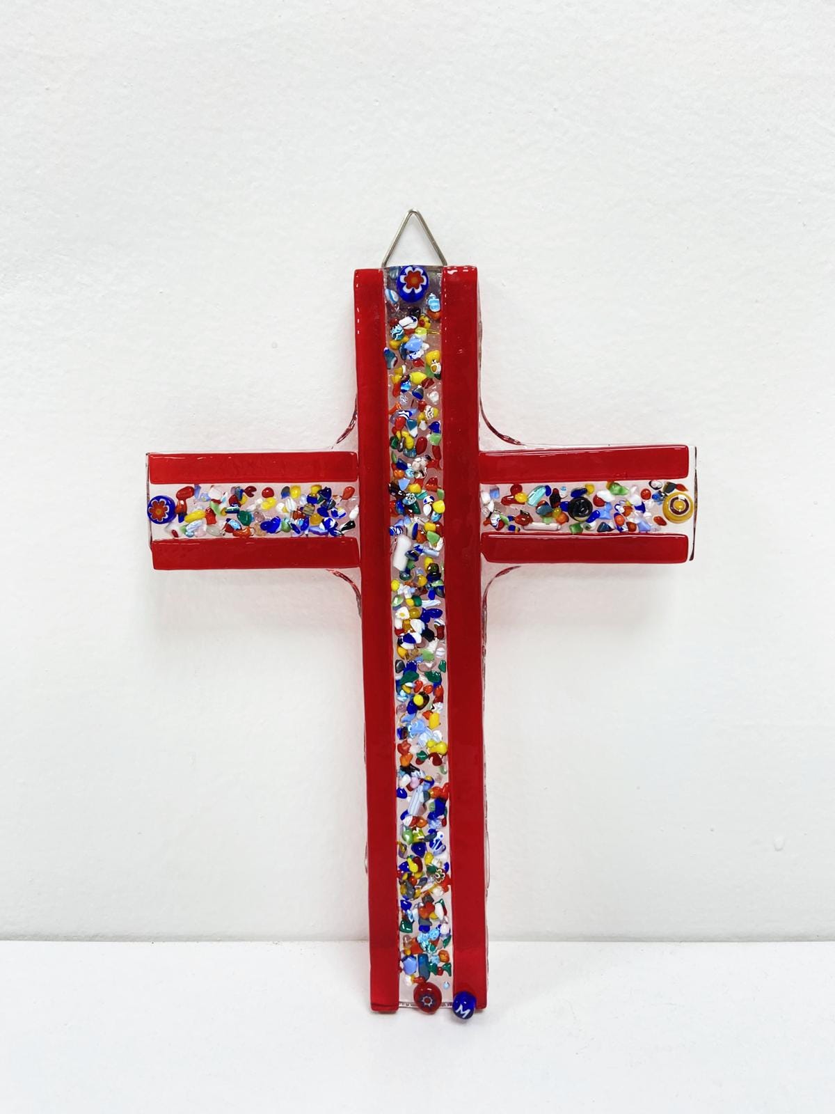Murano Glass Crucifix | Catholic Cross | Made in Italy | Certified Murano Glass